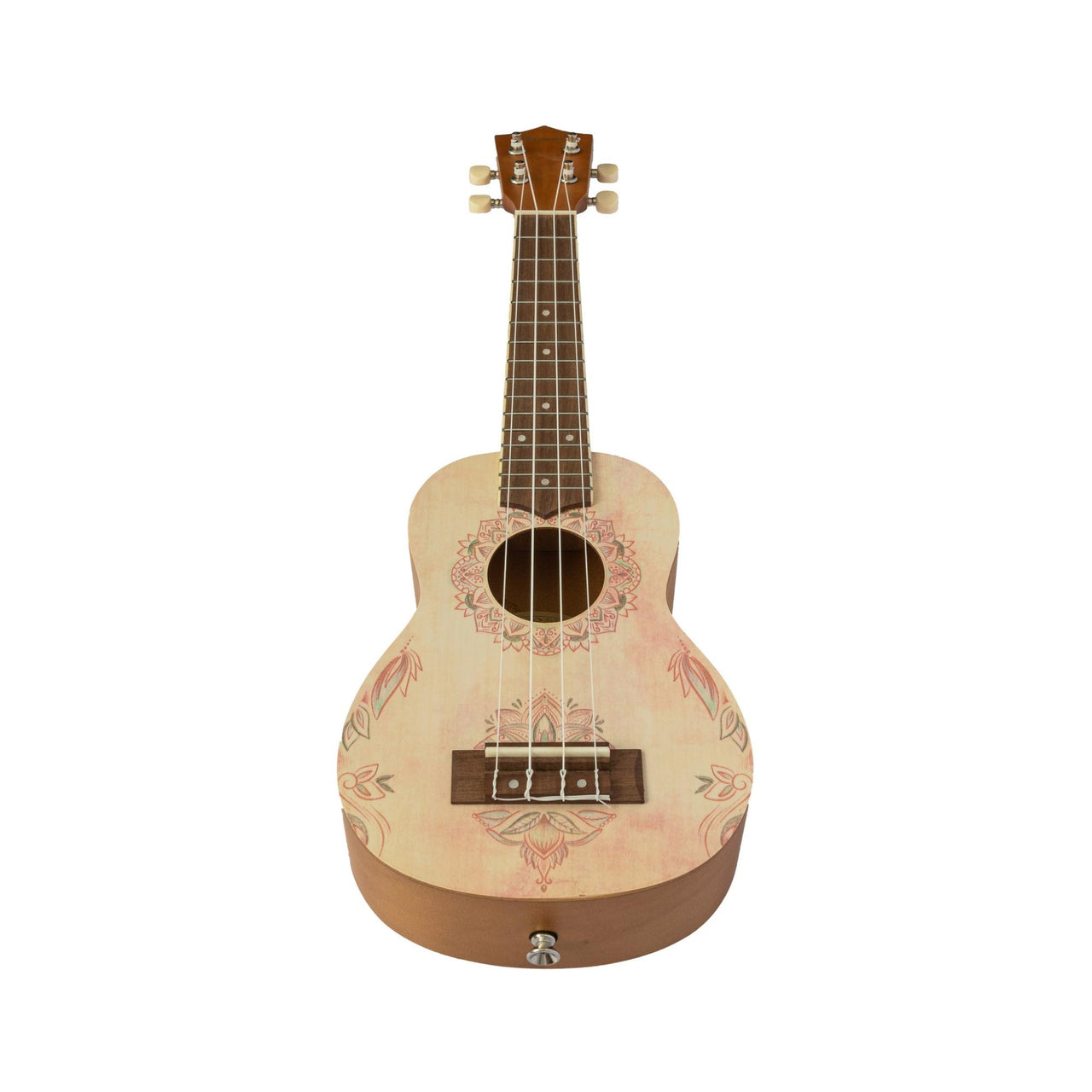 Ukulele Soprano Bamboo U-21-lotus Lotus Mandala Con Funda