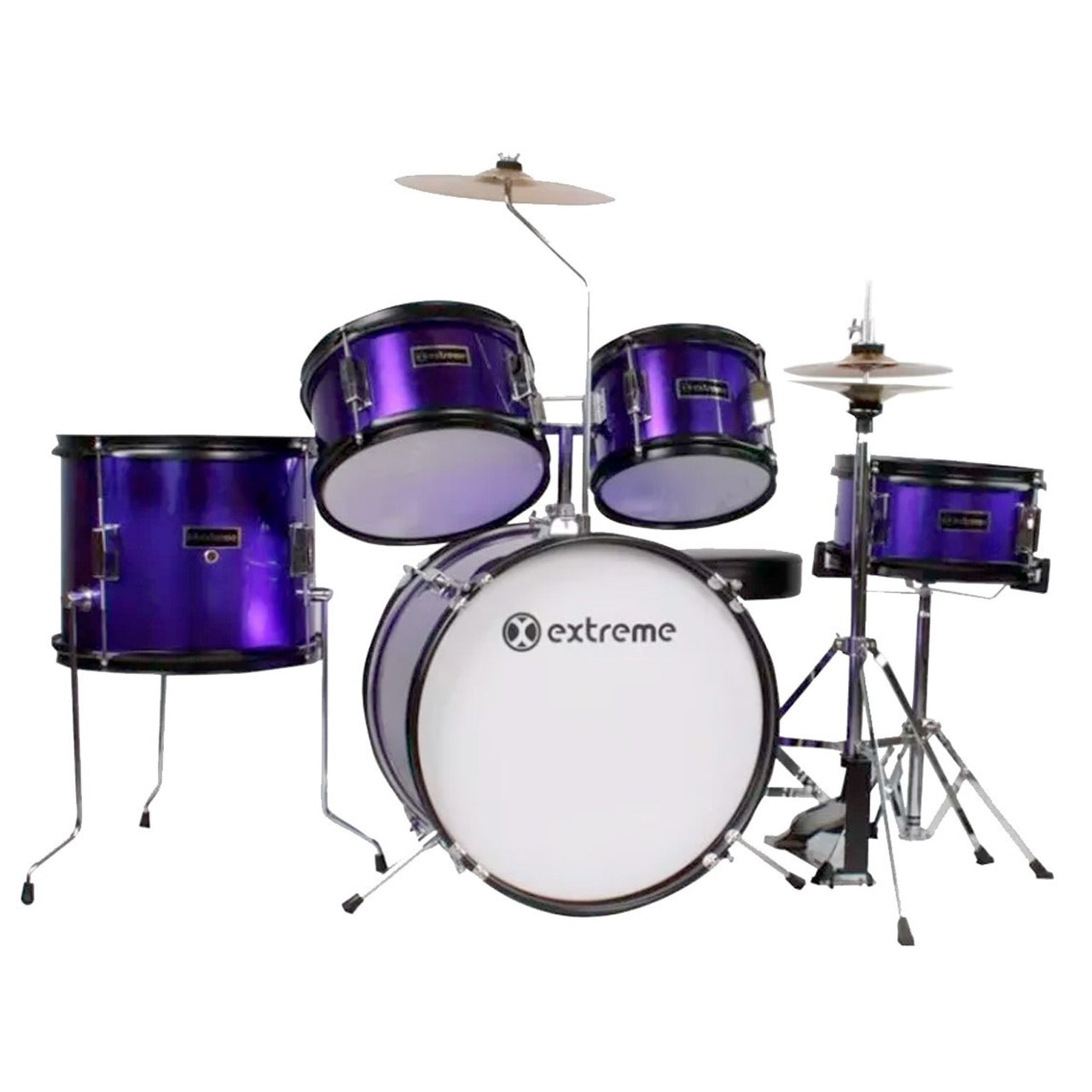 Bateria Extreme Exbt036 Junior Morada 5 Piezas Aro Negro