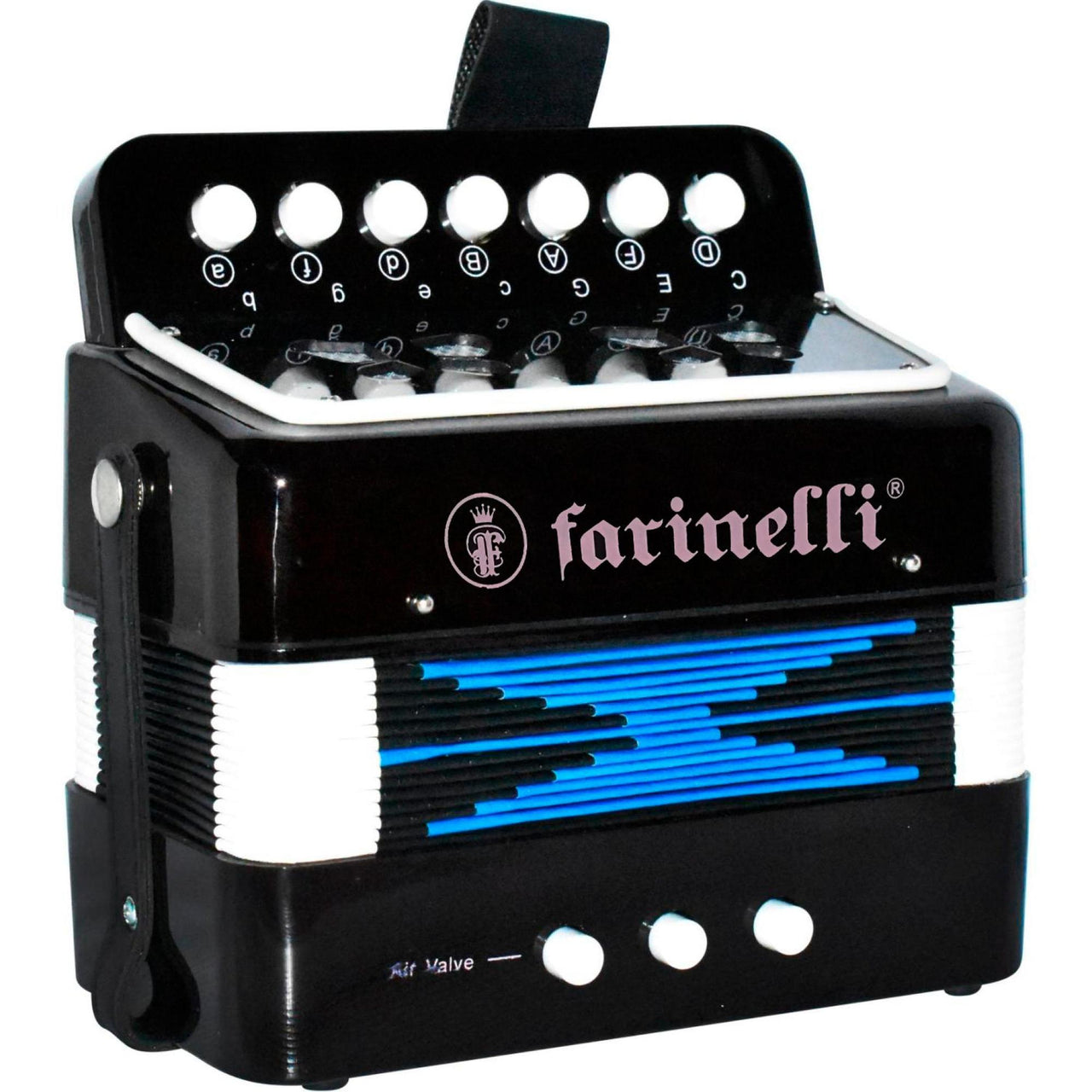 Acordeon Infantil Acif 7 Botones 2 Bajos Negro, Acifne