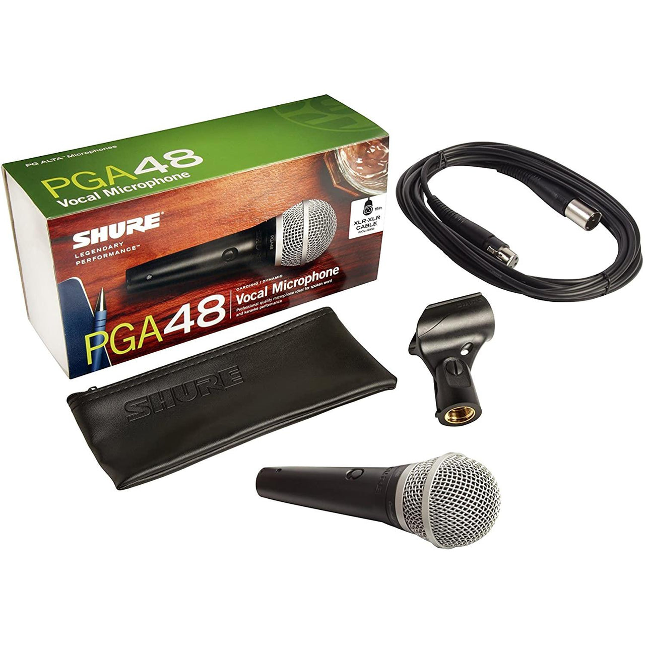 Microfono Shure Bobina Movil C/Cable, Pga48-Xlr