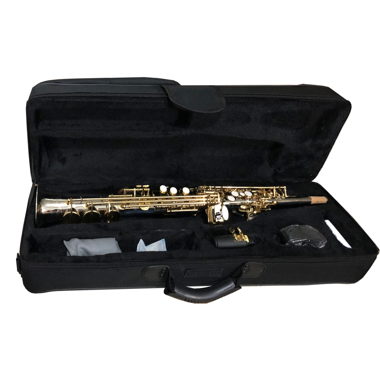 Sax Soprano Fanpro Sxson Recto Niquelado Sib Llaves Laqueadas