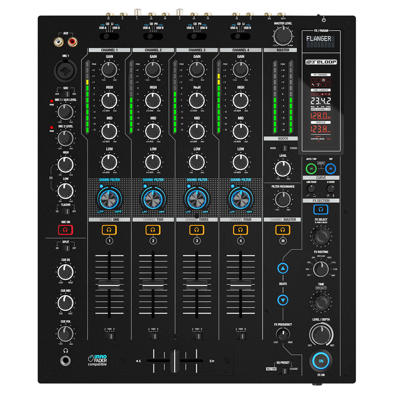 Mezcladora Reloop Rmx-95 audio DUAL unidad Beat FX