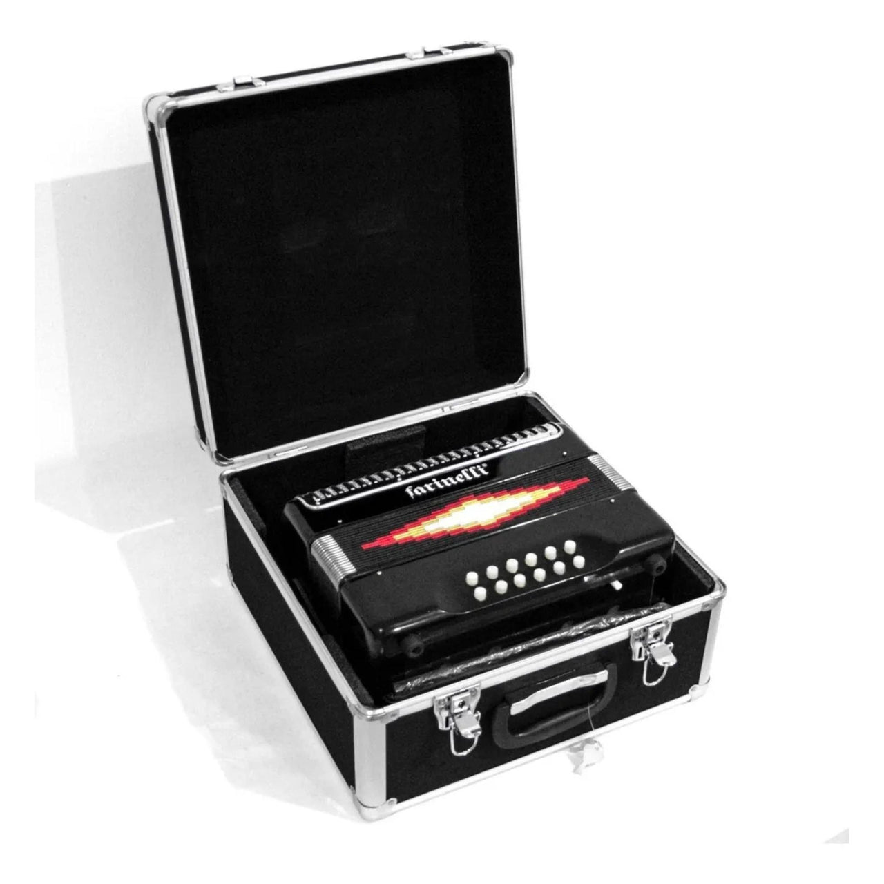 Acordeon Farinelli 3012fanp De Botones Fa Negro Parrilla Metal 3012