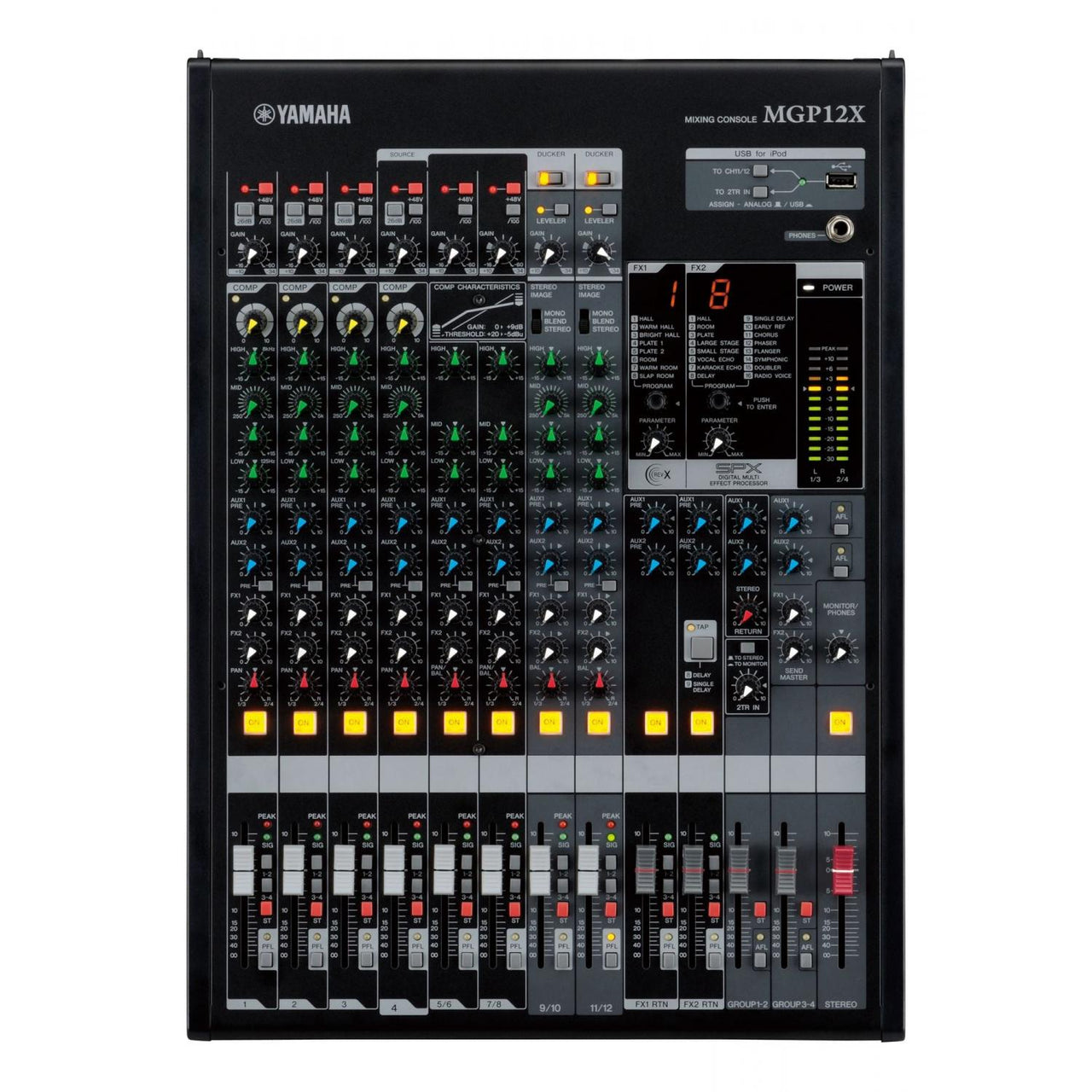 Mezcladora Yamaha 12 Can. C/Efectos, Mgp12x