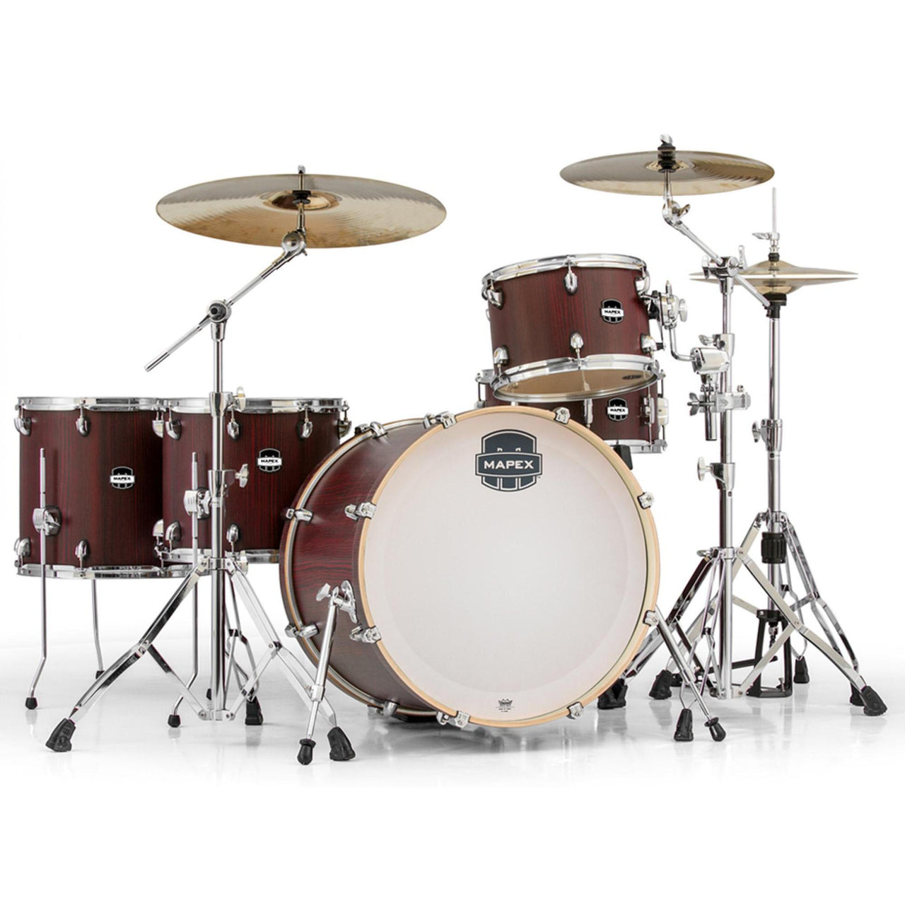 Bateria Mapex 6 Pzas Bloodwood Hardware Cromo C/banco, Ma528sf-6pch-rw