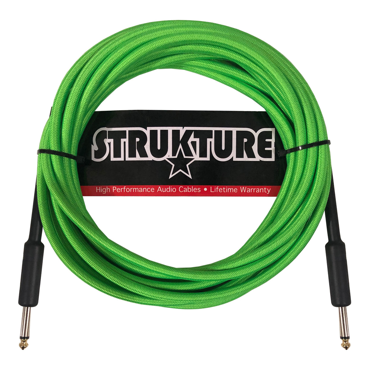 Cable Strukture Sc186ng Para Instrumento 5.7 Metros Textil Verde Neon