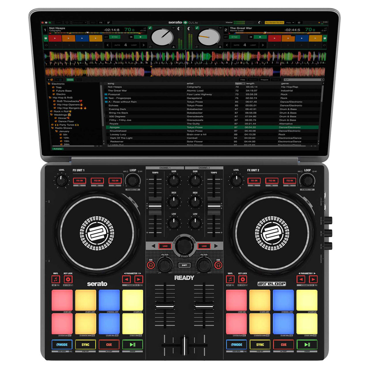 Controlador Reloop Ready crossfader doble riel 45mm
