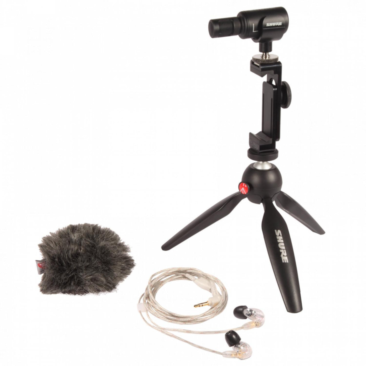microfono shure paq. mv88+kideo kit+auriculares se215-cl,mv88+se-215cl