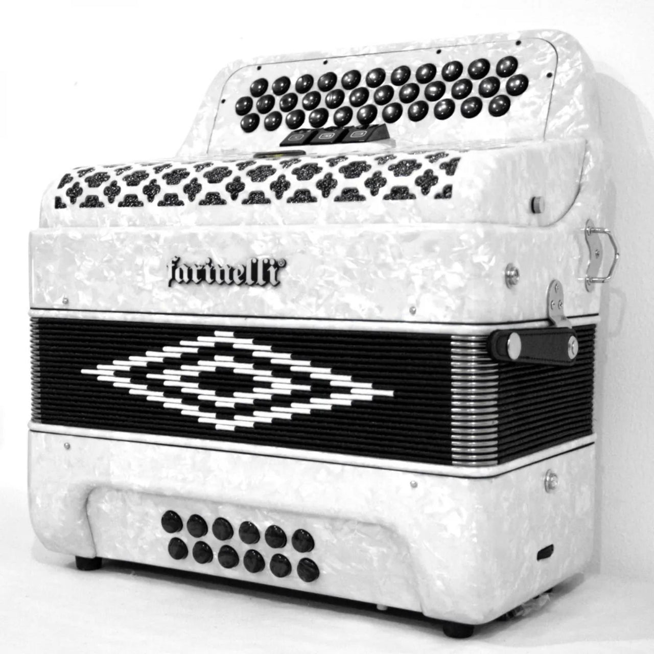 Acordeon Farinelli 34 Botones 3 Registros  3412w Sol Blanco