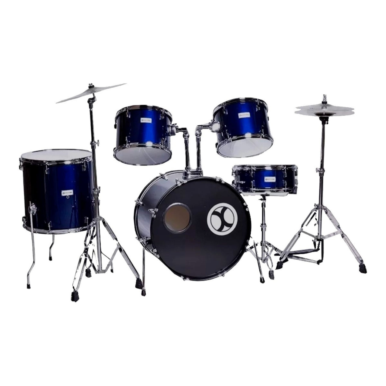 Bateria Extreme Exbt077 Profesional Azul Marino 5 Piezas Aro De Color Cromo