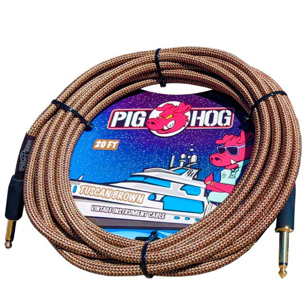 Cable Pig Hog Pch20tbr Para Instrumento 6.10 Metros Tuscan Brown