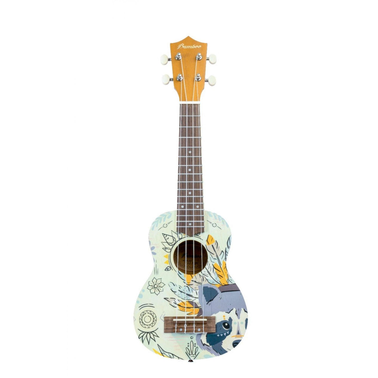 Ukulele Soprano Bamboo Bu-21-boho Con Funda