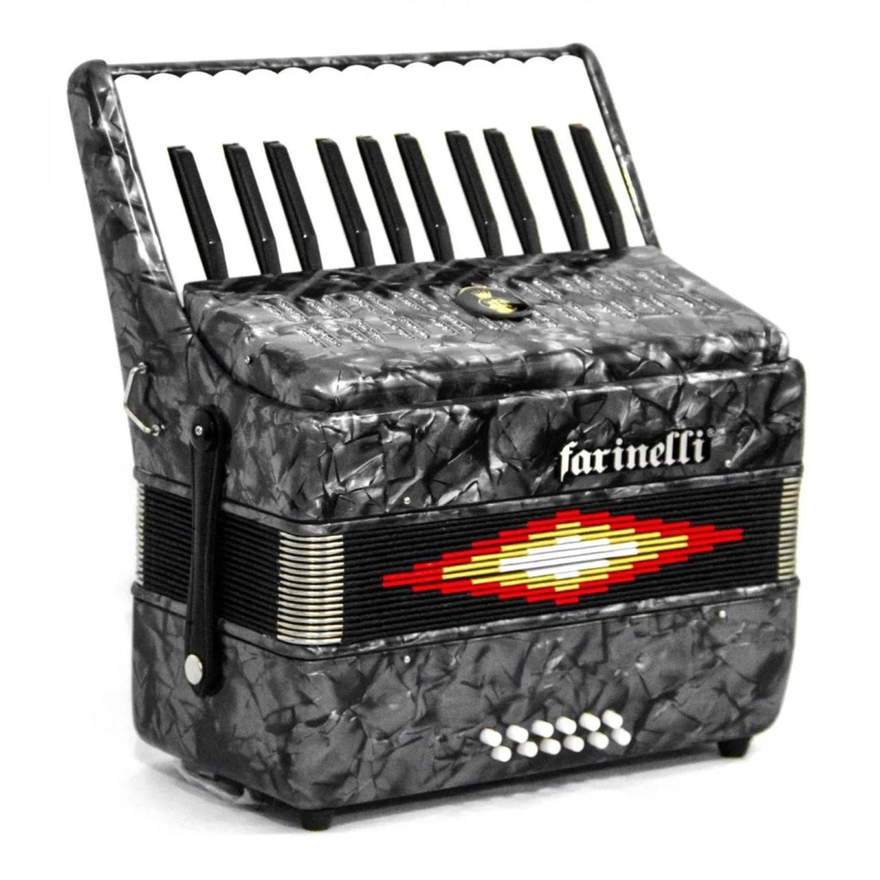 Acordeon Farinelli 1302g  25 Teclas 12 Bajos Gris