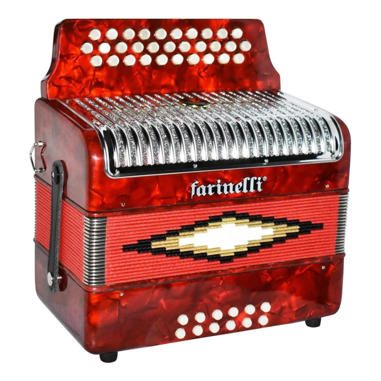 Acordeon Farinelli 3012farp De Botones Fa Rojo Parrilla Metal 3012