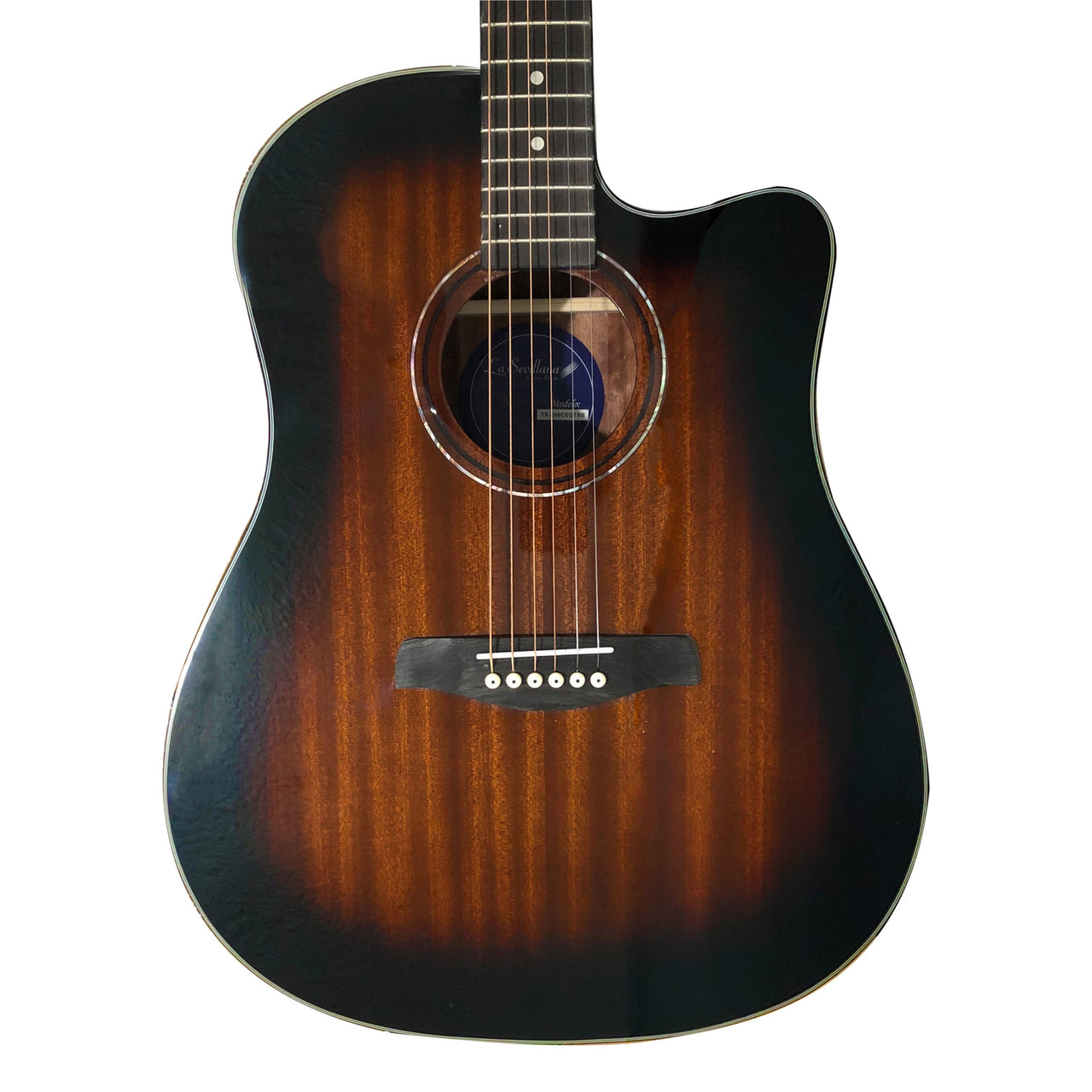 Guitarra Electroacustica La Sevillana  Tx-200ceqtsb Tipo Texana Sombreada