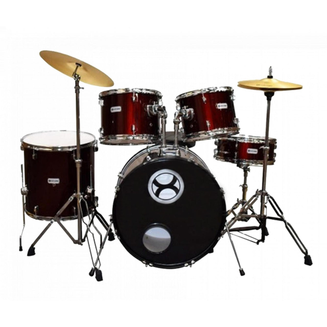 Bateria Extreme 5 Pzas Marron Rayado, Exbt082