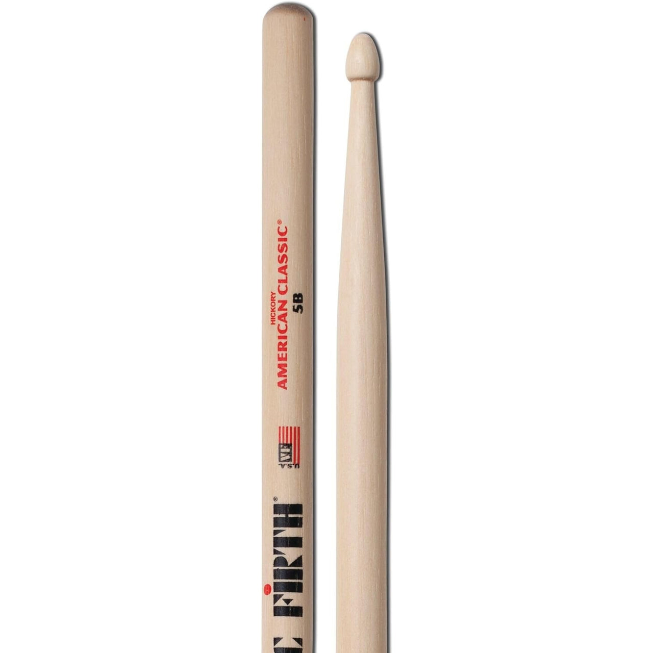 Baquetas Vic Firth American Classic 5b Hickory Punta Madera Color Marron Claro