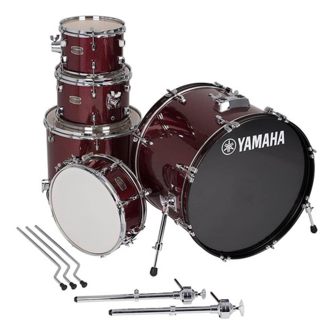 Bateria Yamaha Rideen Burgundy Glitter C/herraje S/plat.,rdp2f5bggset