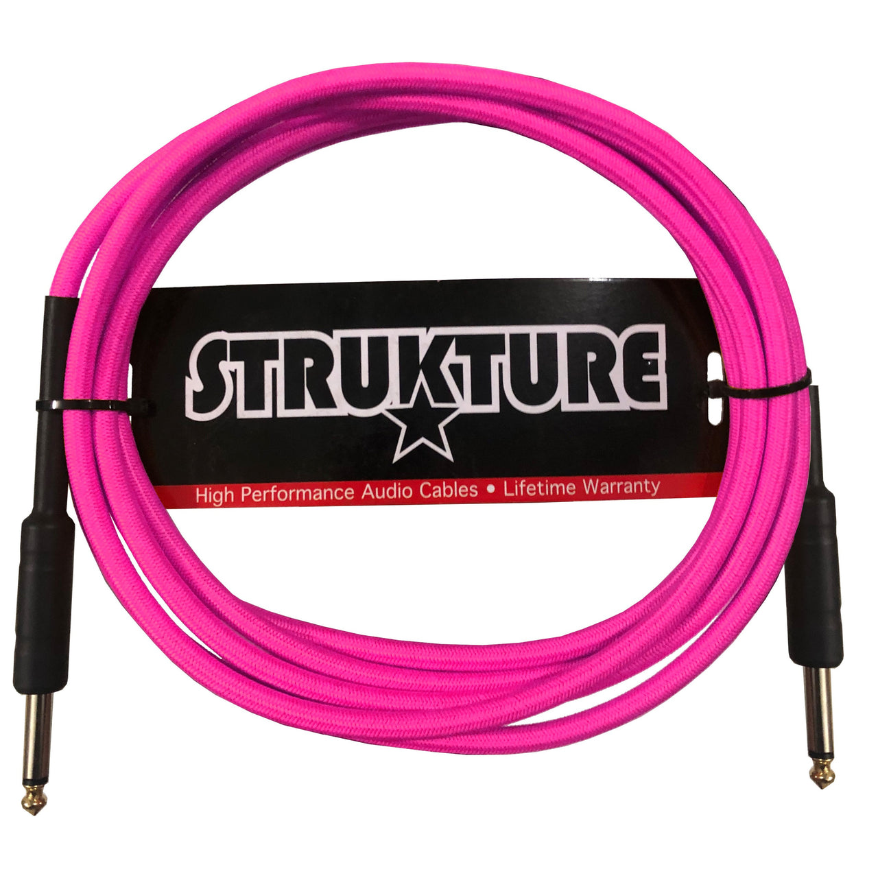 Cable Strukture Sc10np Para Instrumento 3.05 Metros Textil Rosa Neon