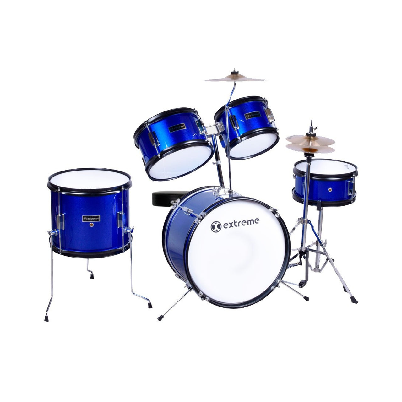 Bateria Extreme Junior Azul 5 Pzas Aro Negro, Exbt026