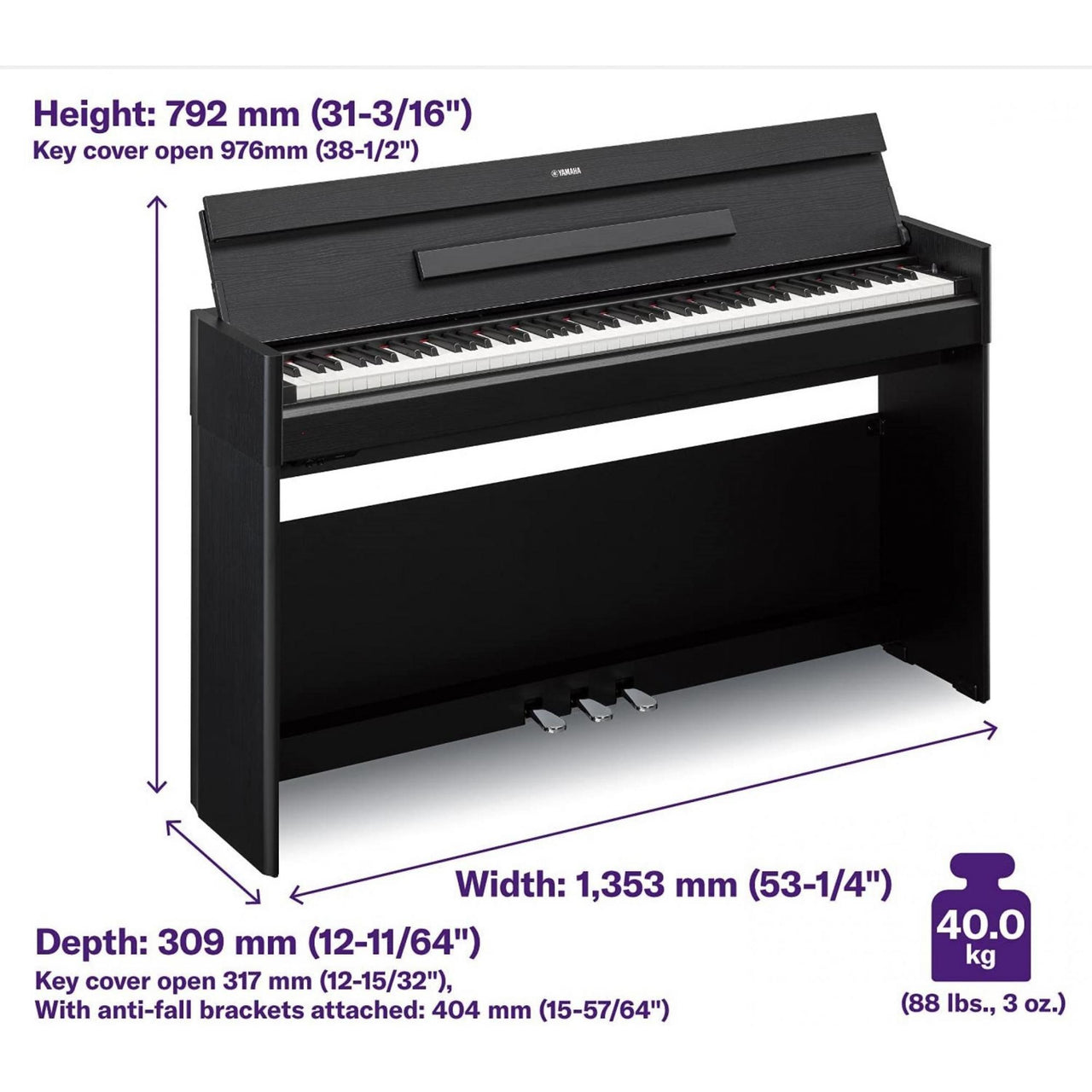Piano Yamaha Arius Slim Negro Mate C/adaptador Pa-300c, Ydps54b