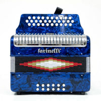 Thumbnail for Acordeon Botones Farinelli Azul 3012 Sol Parrilla Metal 3012ap