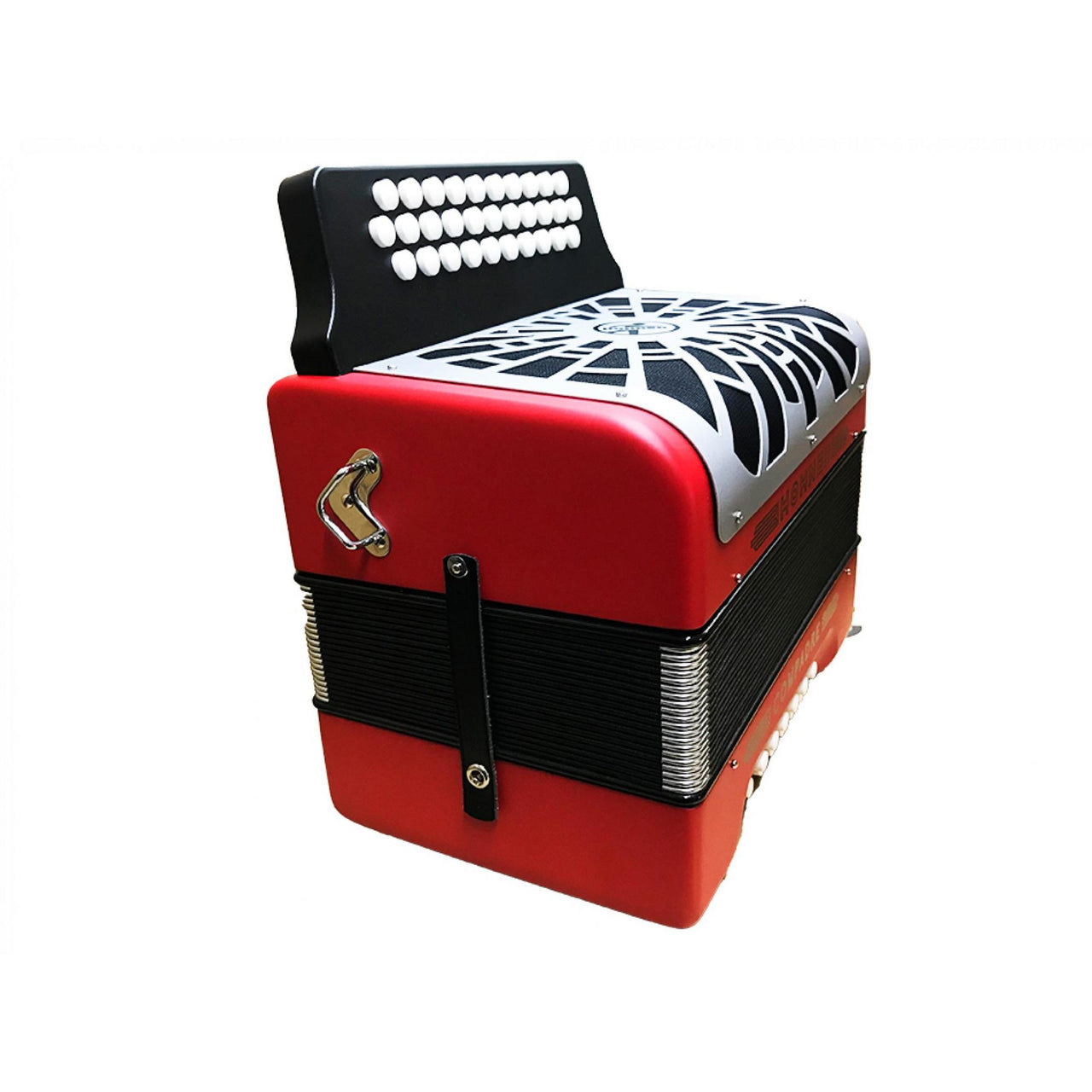 Acordeon Hohner Botones "Compadre" Sol-Do-Fa, Rojo C/Funda, A4824s Mina