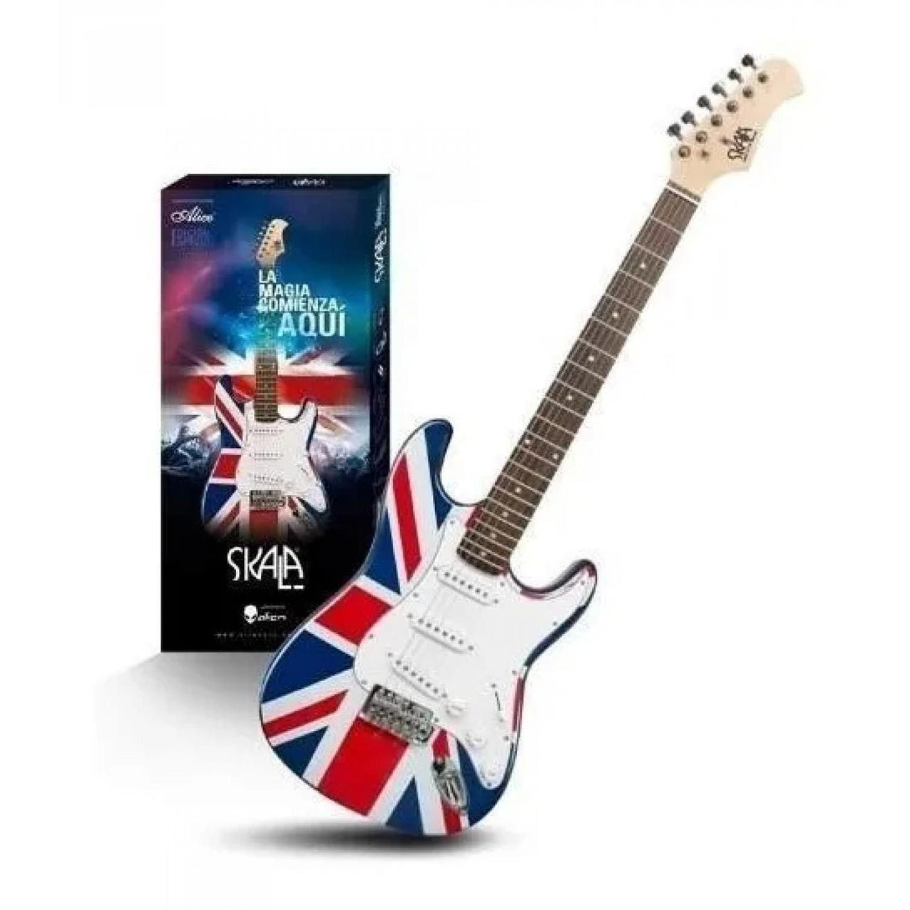 Guitarra Electrica Alien Bandera Reino Unido Paquete Con Accesorios 101-rockgenerat-uk