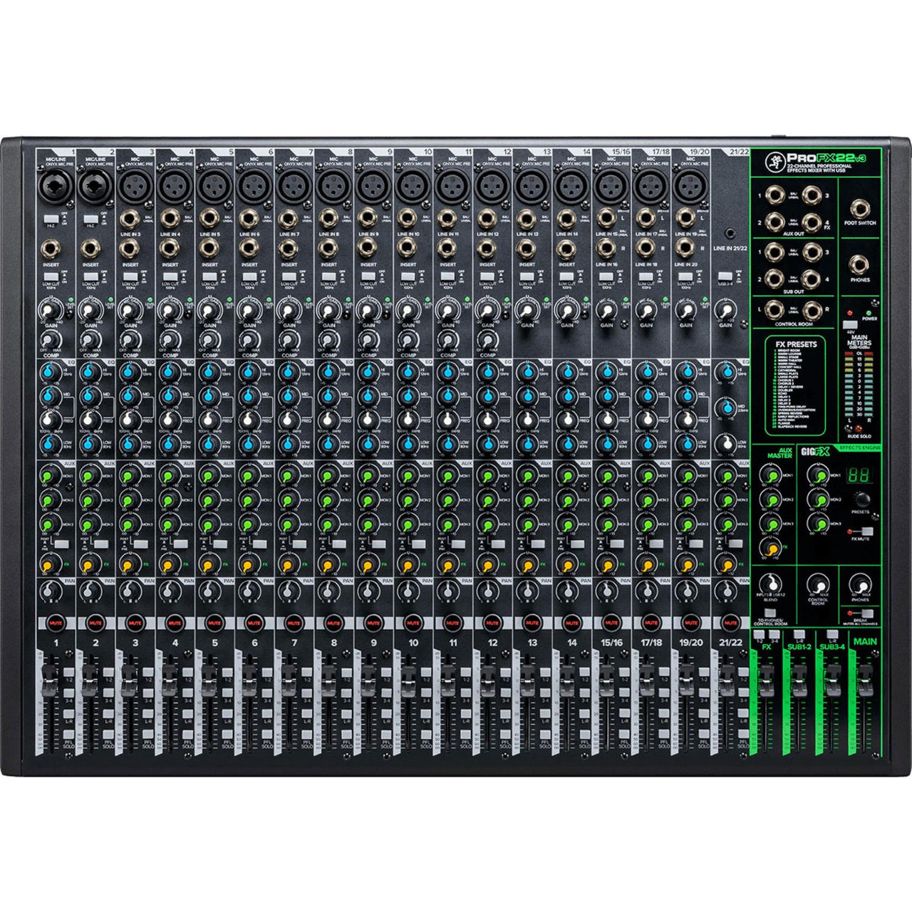 Mezcladora Mackie Profesional 22 Canales C/efectos Y Usb, Profx22 V3
