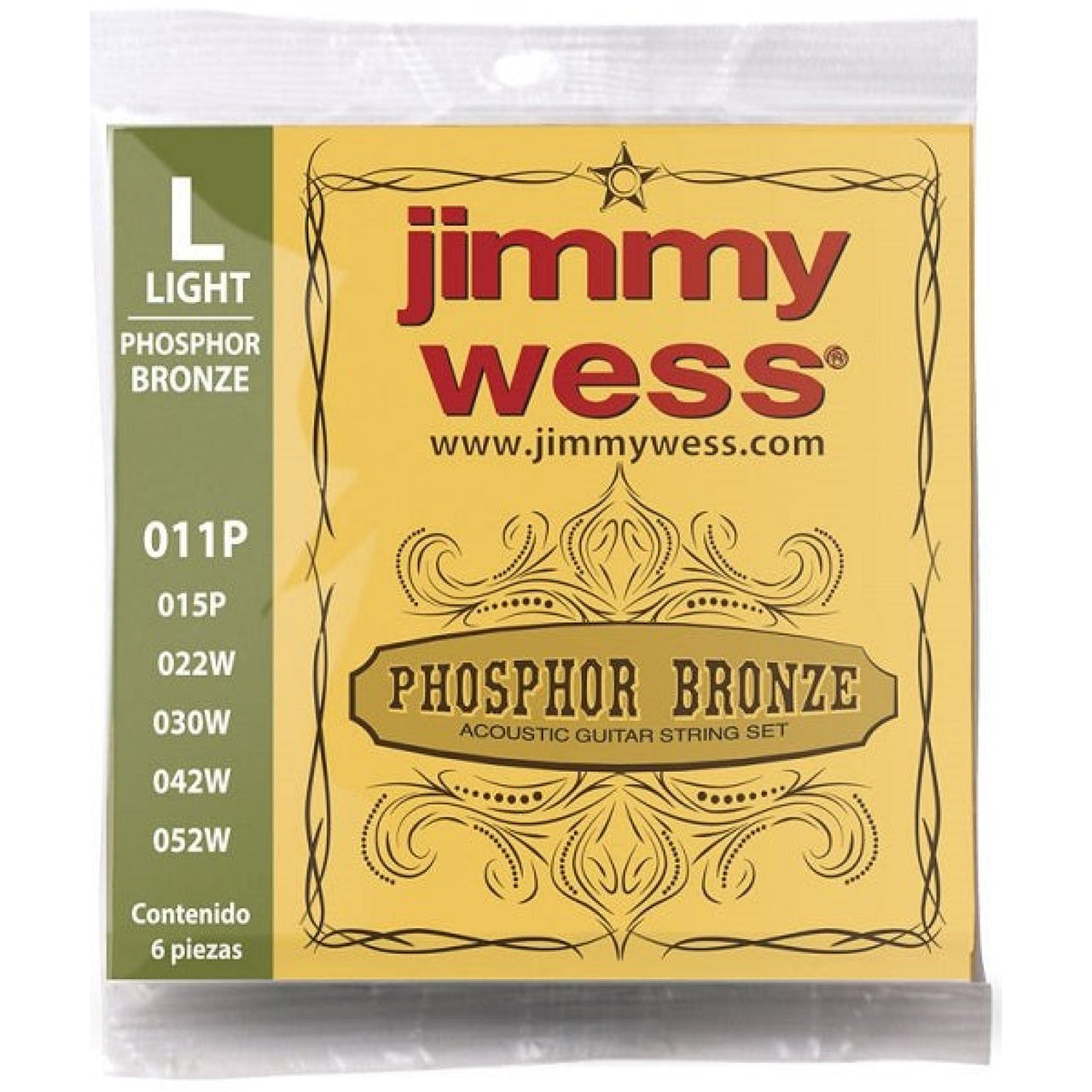Encordadura Jimmy Wess Para Guitarra Electroacustica Bronce 11-052, Jwga-811bf (Wb11)