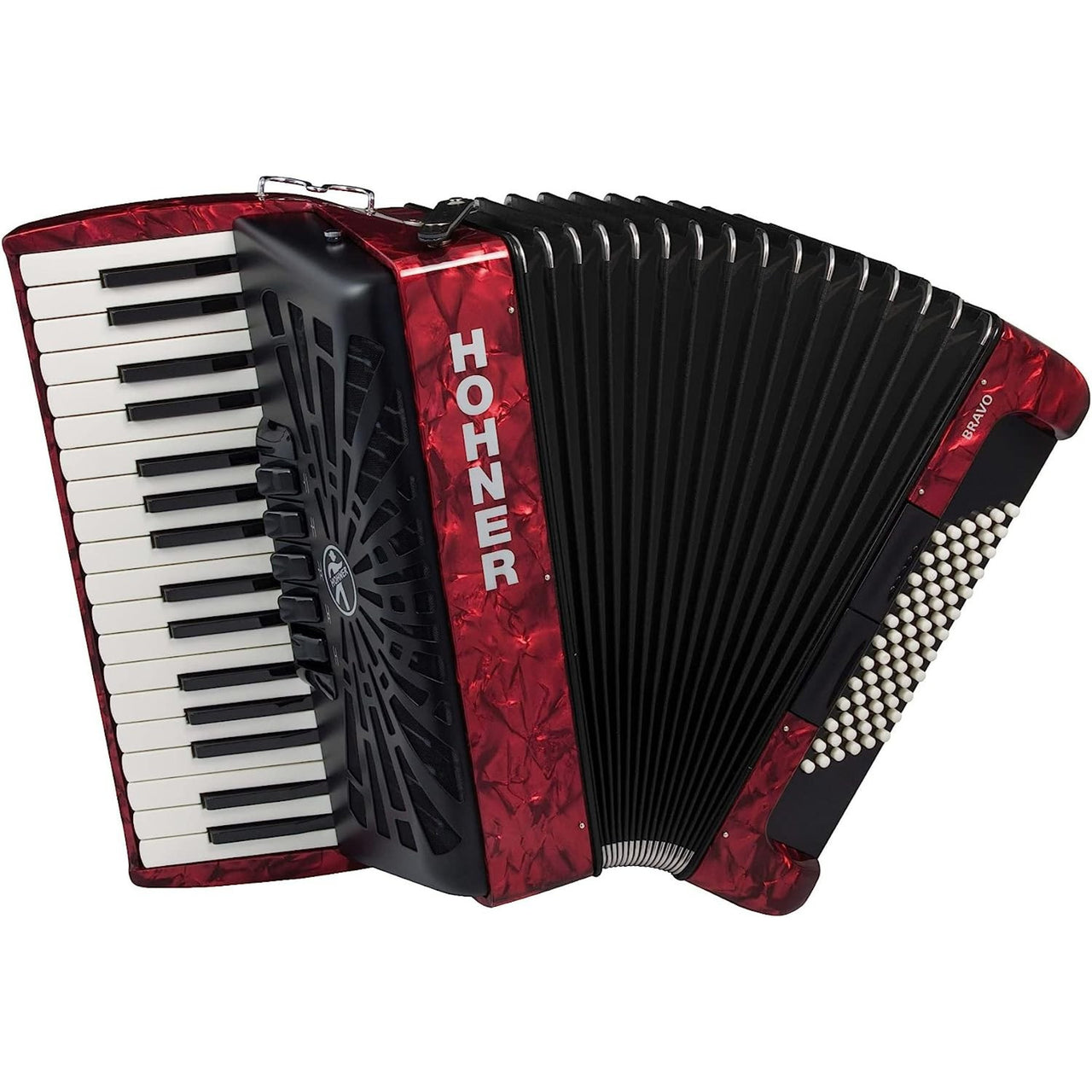 Acordeon Hohner Bravo Iii 34 Teclas 72 Bajos Rojo C/funda, A16632