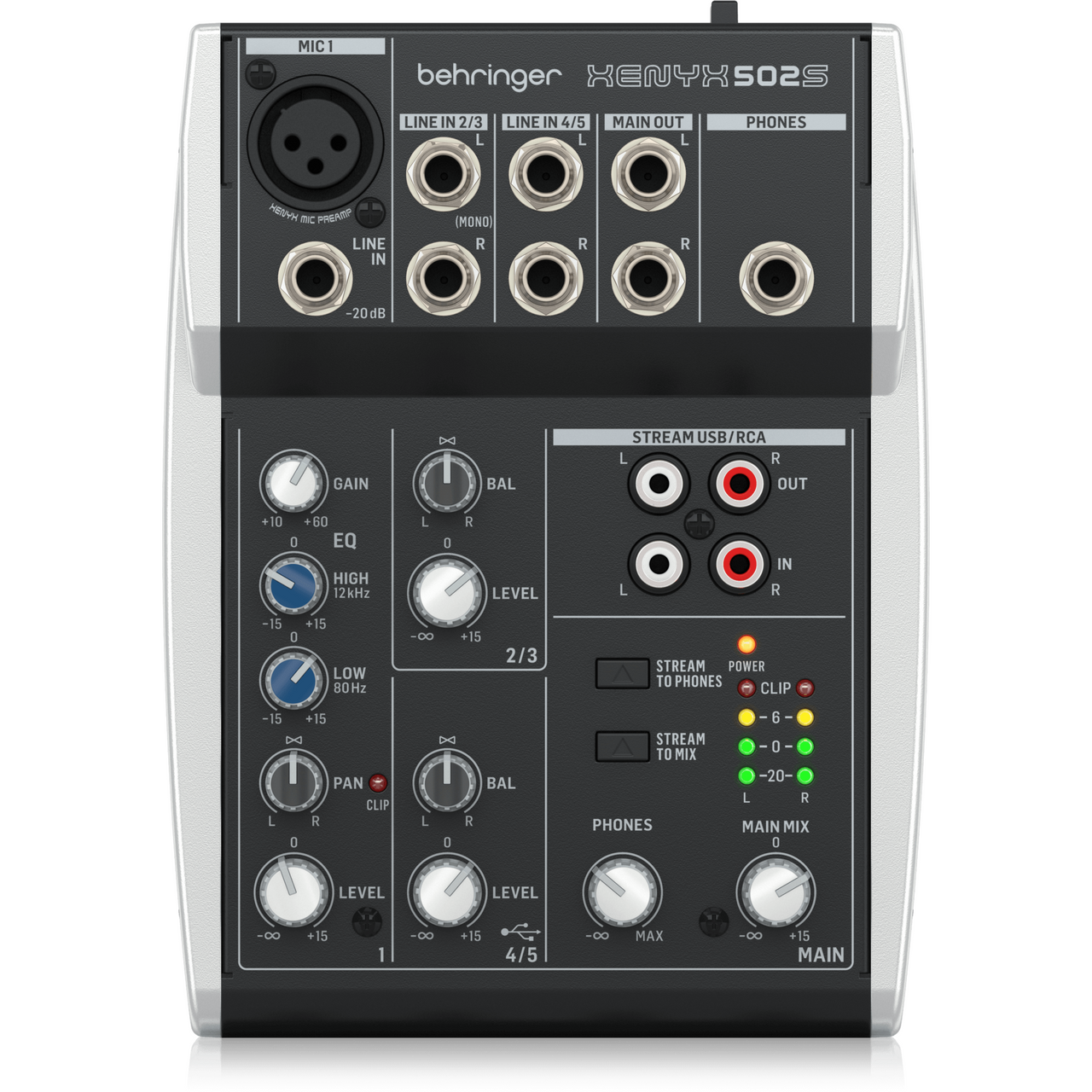 Mezcladora Behringer Xenyx 502s Analoga 5 Entradas Con Interfaz Usb