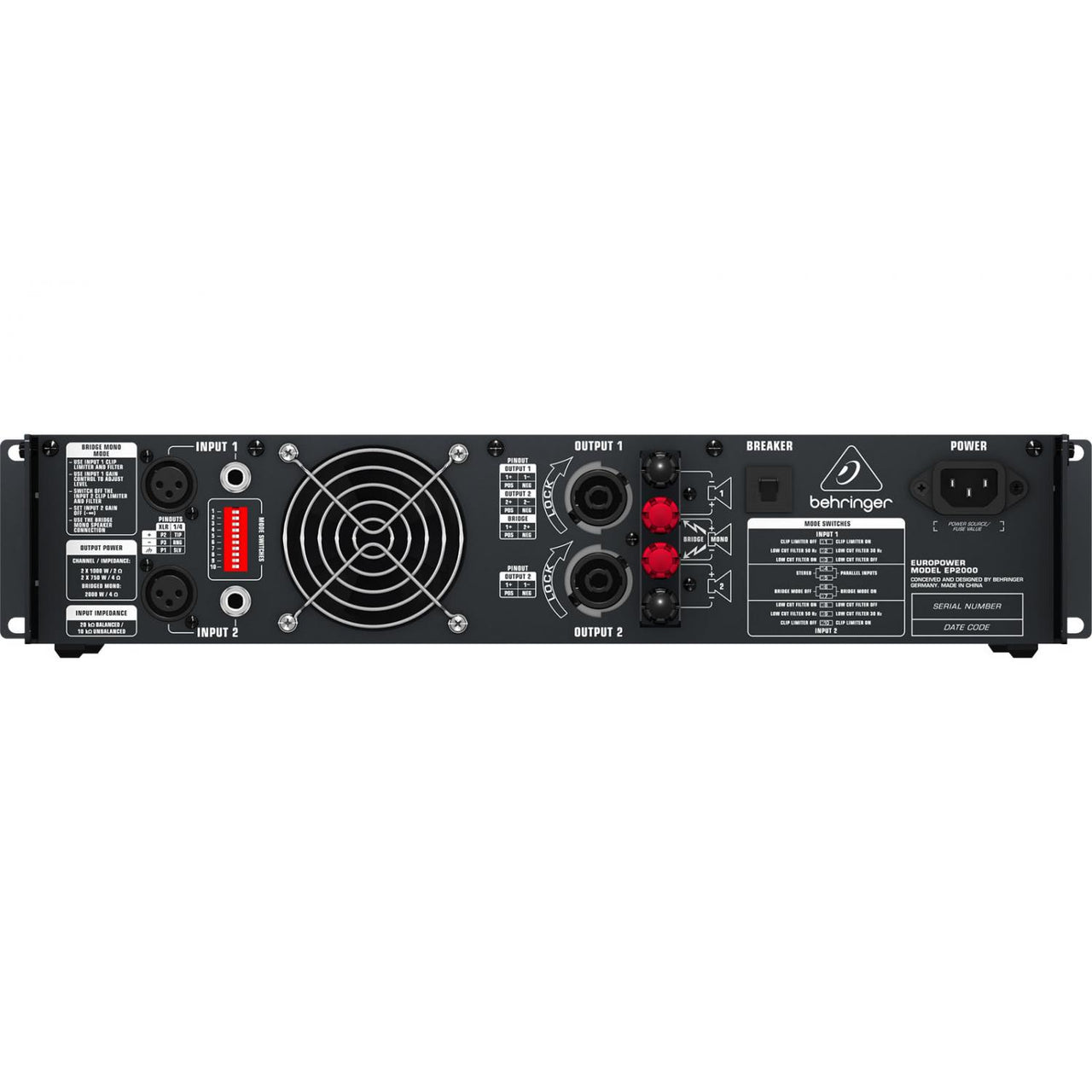 Amplificador De Poder Behringer Ep2000