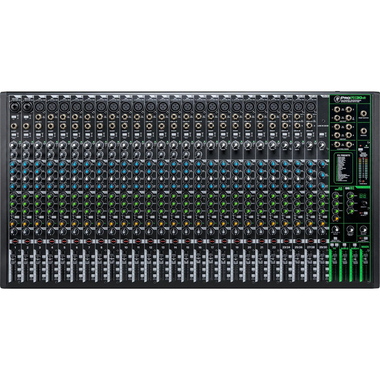 Mezcladora Mackie 30 Canales 4 Bus C/efectos Y Usb, Profx30v3