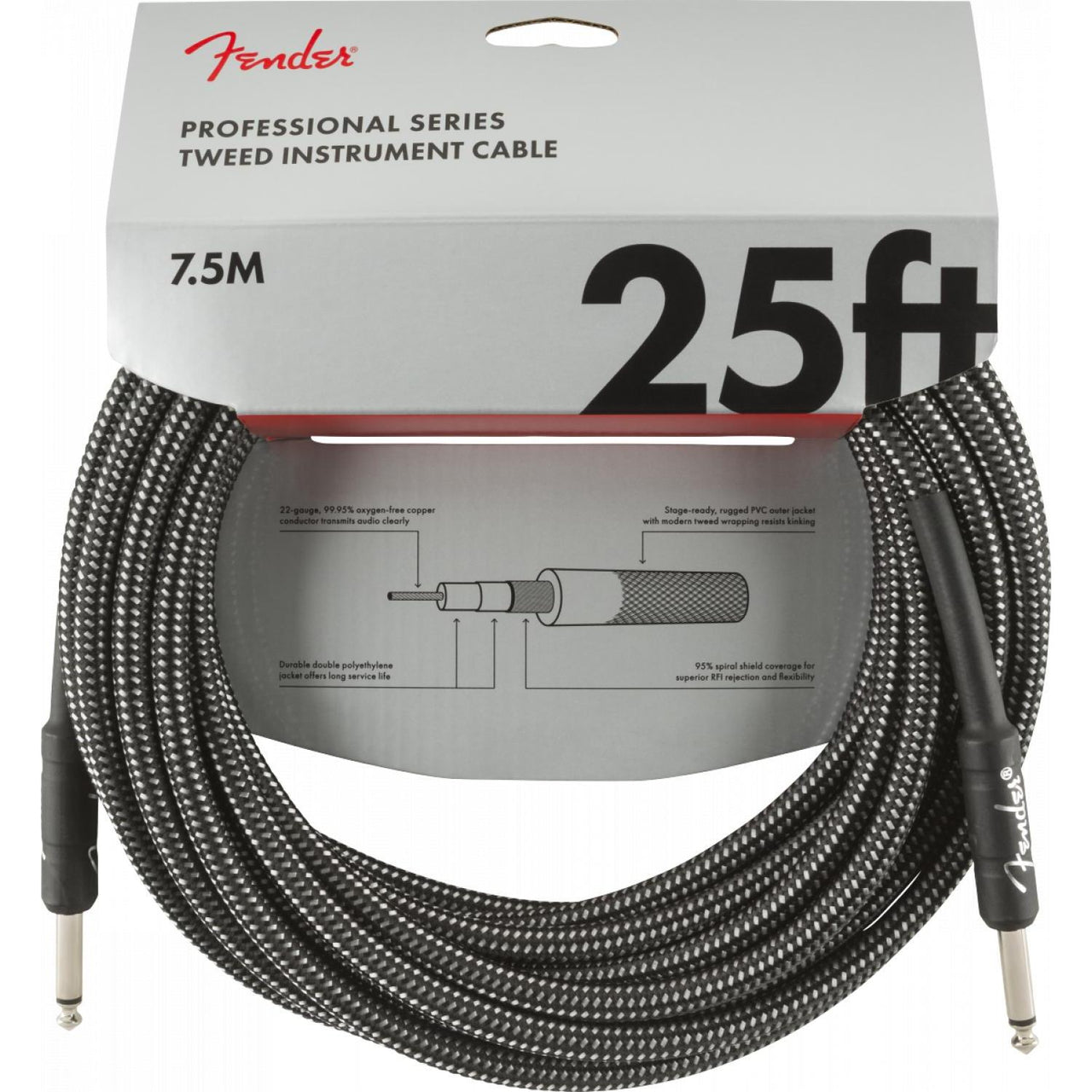 Cable Fender P/Guitarra 7.5 Mts Forrado, 0990820071