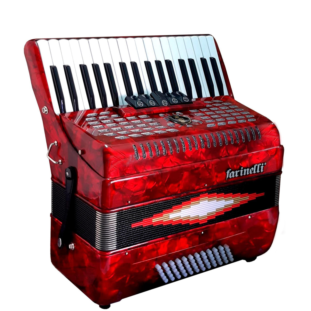 Acordeon Farinelli 1308r 34 Teclas 60 Bajos 5 Registros Rojo