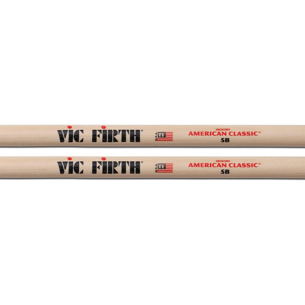 Baquetas Vic Firth American Classic 5b Hickory Punta Madera Color Marron Claro