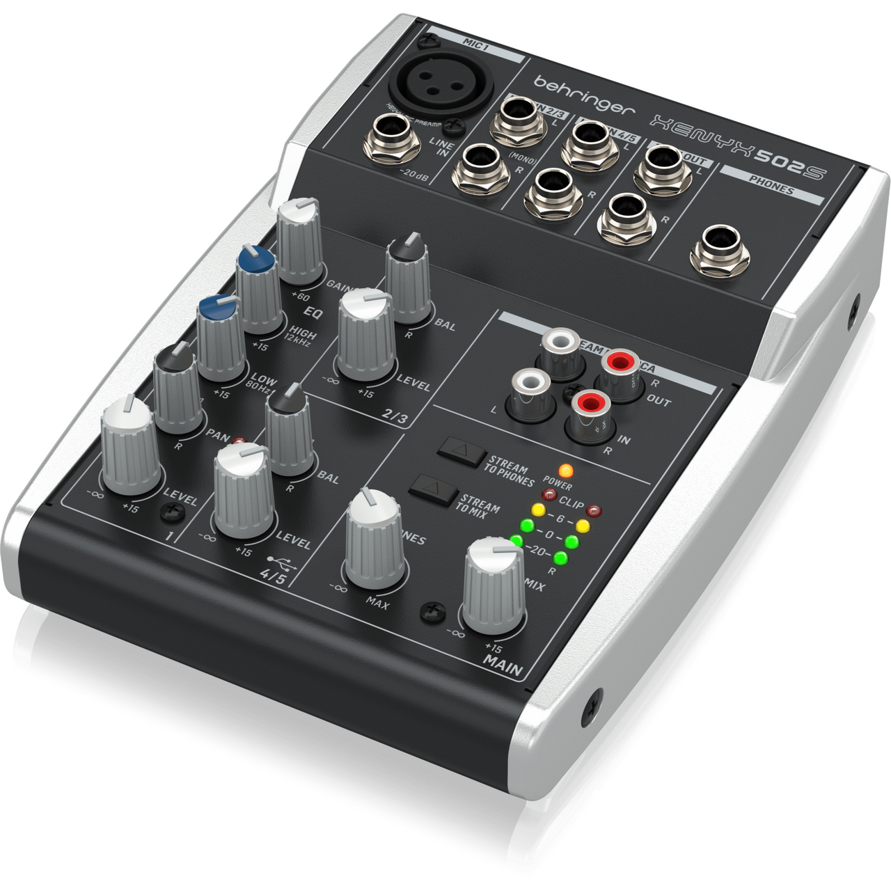 Mezcladora Behringer Xenyx 502s Analoga 5 Entradas Con Interfaz Usb