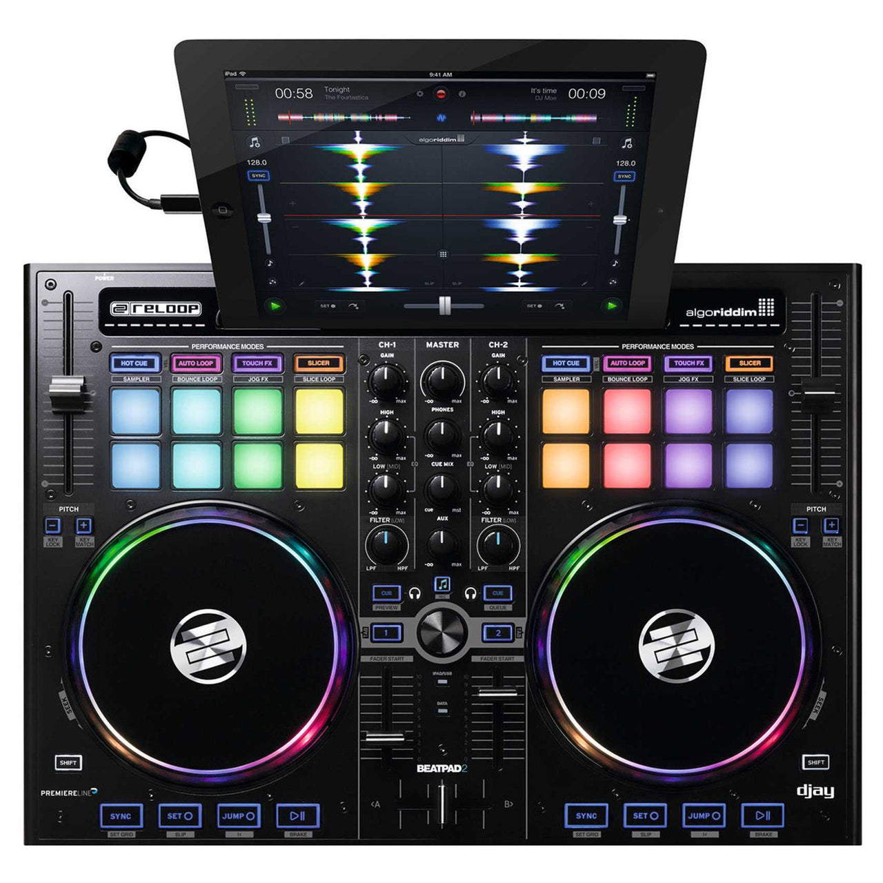 Controlador Reloop, Beatpad 2 multiplataforma para iPad, etc