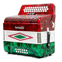 Thumbnail for Acordeon Farinelli 34 Botones 12 Bajos 3 Registros Bandera Sol 3412b