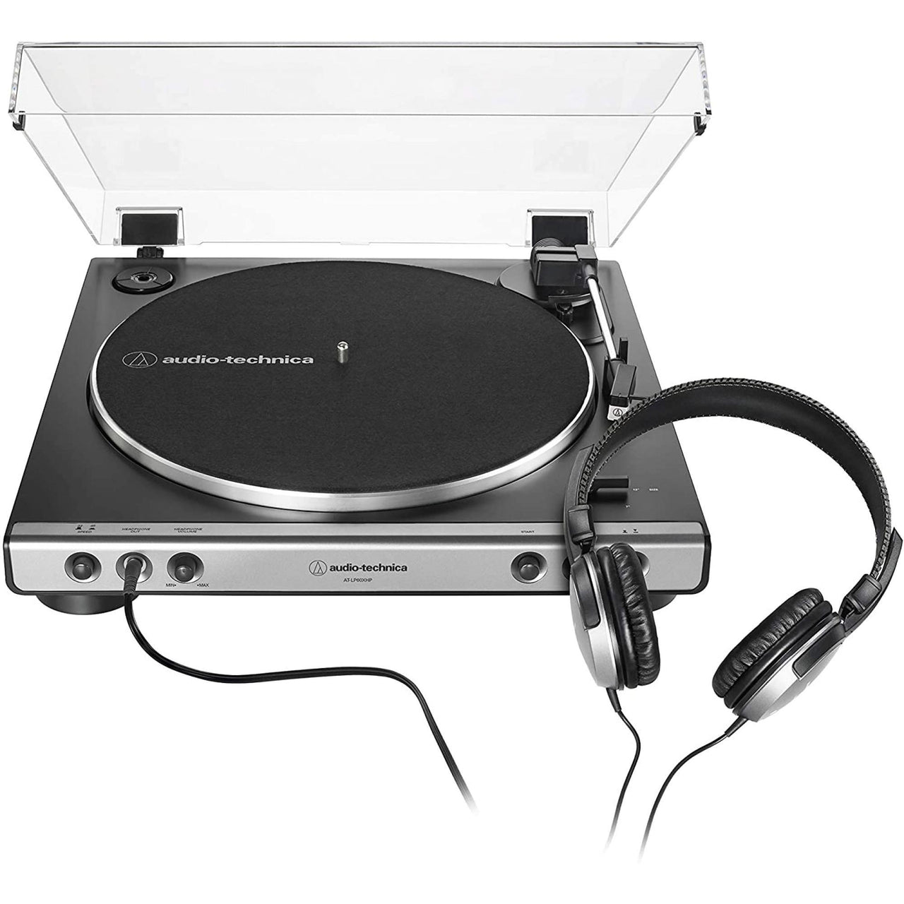 Tornamesa Audiotechnica Con audifonos Gunmetal negro At-lp60xhp gm