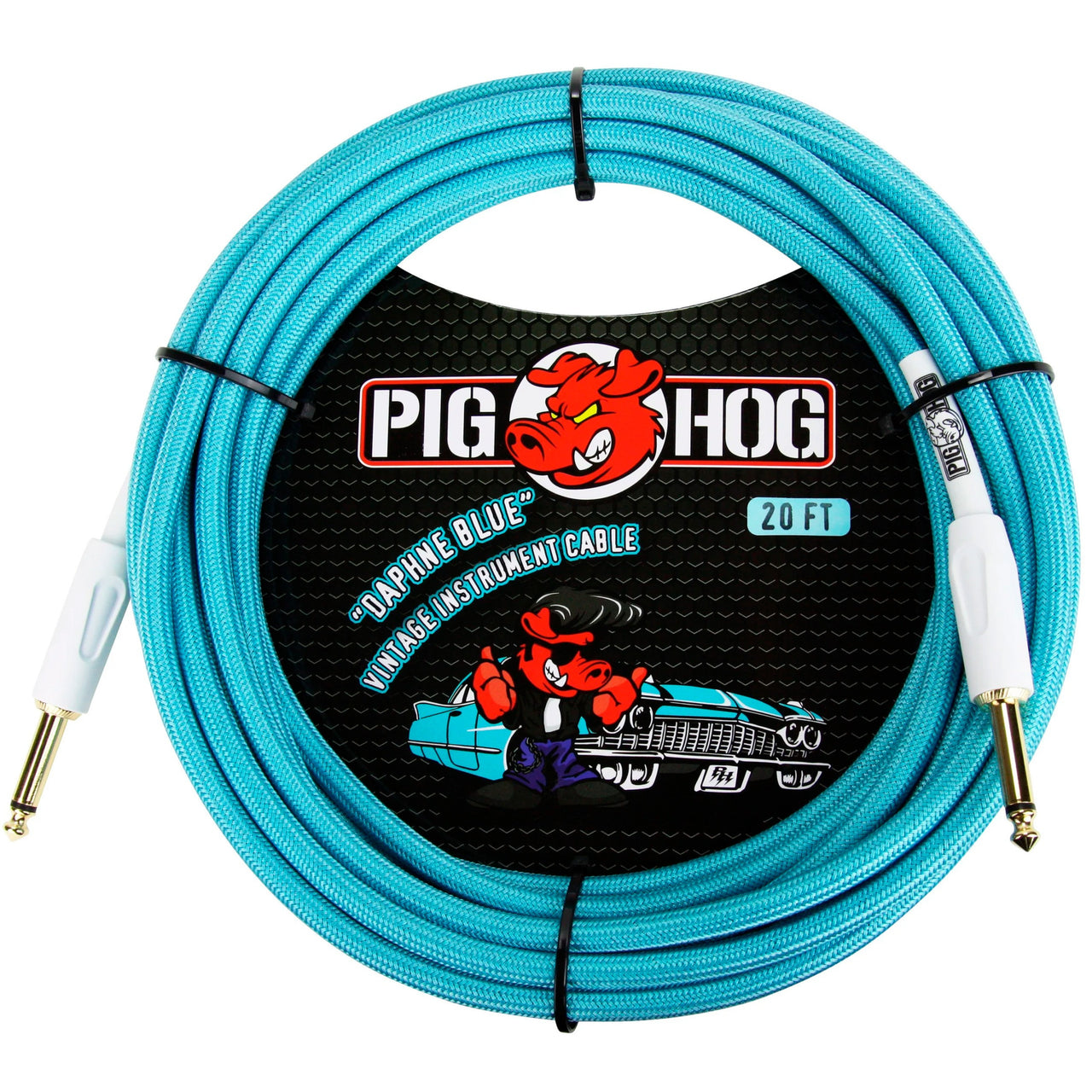 Cable Pig Hog Pch20db Plug A Plug Para Instrumento Daphne Blue 6.10m