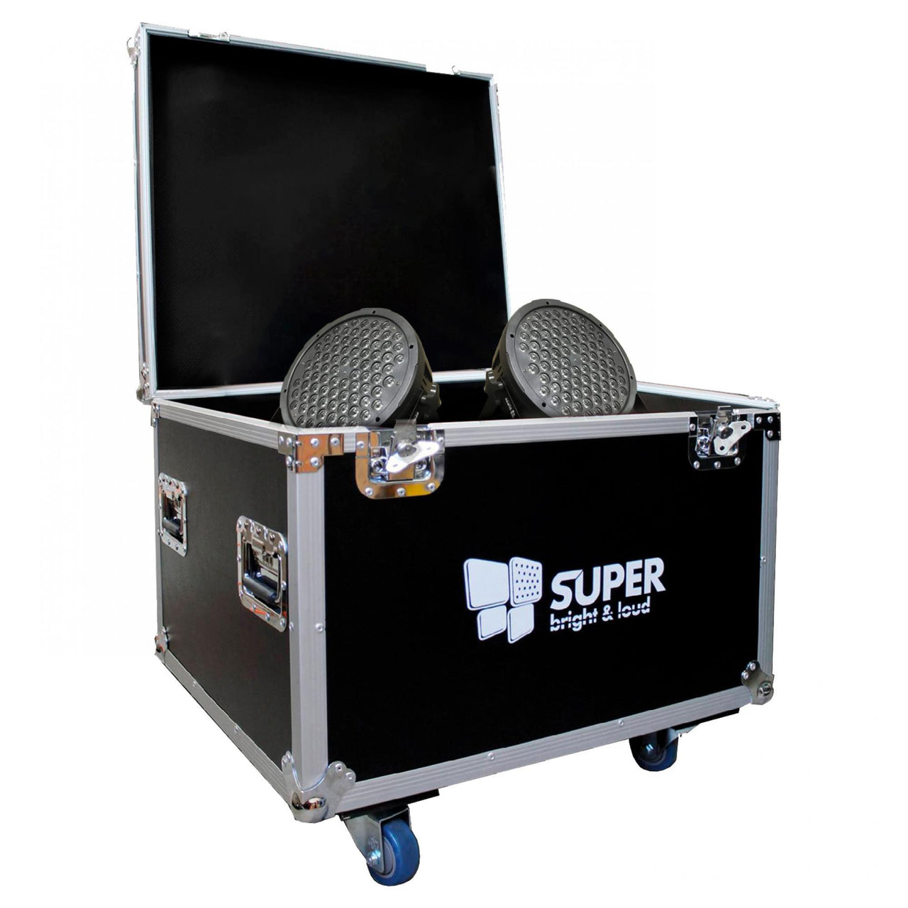 Par Led Super bright Par580 Rgb 80x3w Interior Estuche Con 8 Piezas