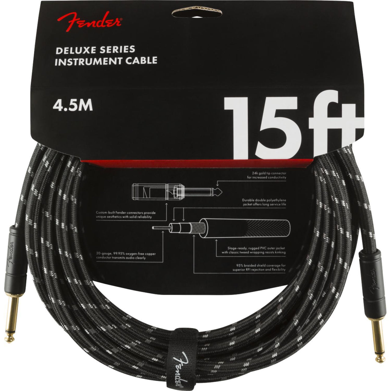 Fender Deluxe Tweed Cable Para Guitarra 4.5 Metros 0990820083