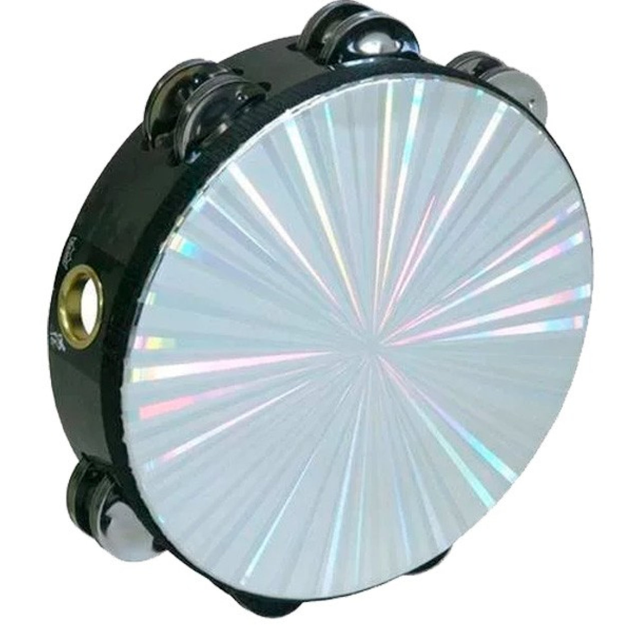 Pandero Remo Ta-4208-48 2 hileras De Sonajas Negro Con Parche 8 Pulgadas