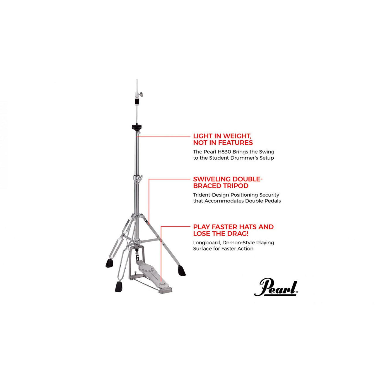 Atril Pearl Para Platillo De Contratiempo H-830