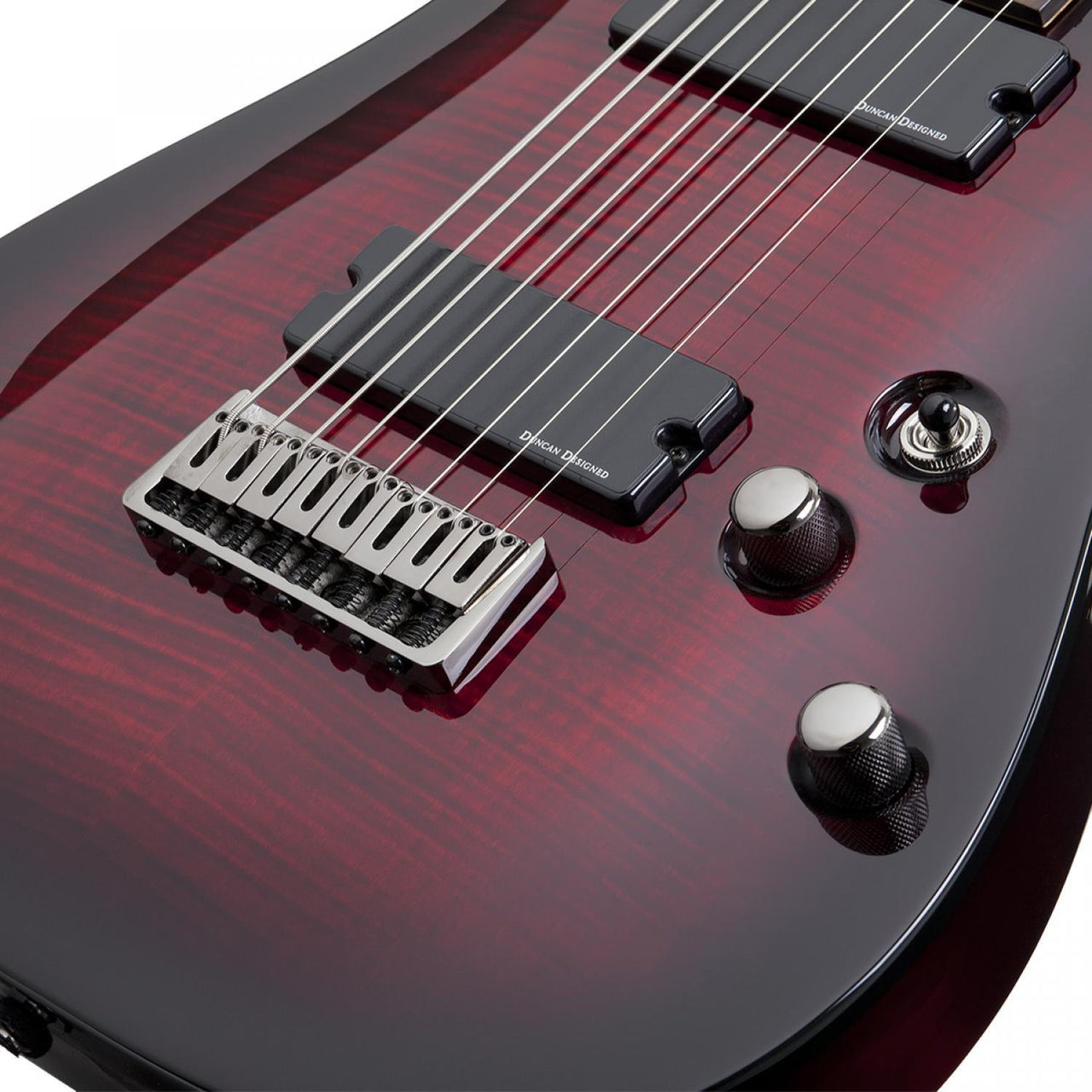Guitarra Eléctrica 8 Cuerdas Schecter Demon-8 Crb Red Burst