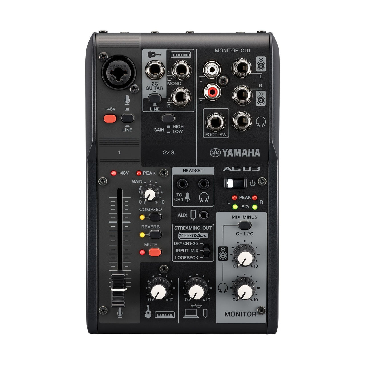 Mezcladora Yamaha Ag03mk2b 3 Canales Para Streaming