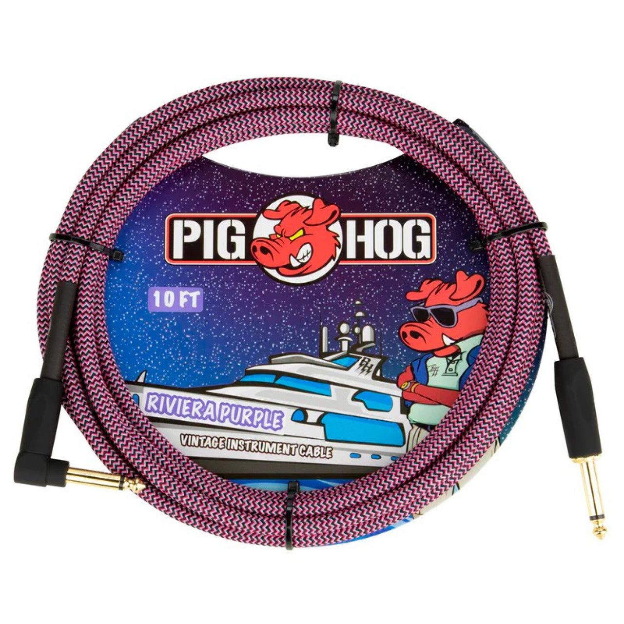 Cable Pig Hog P/instrumento Plug A Plug L Riviera Purple 3m, Pch10rppr