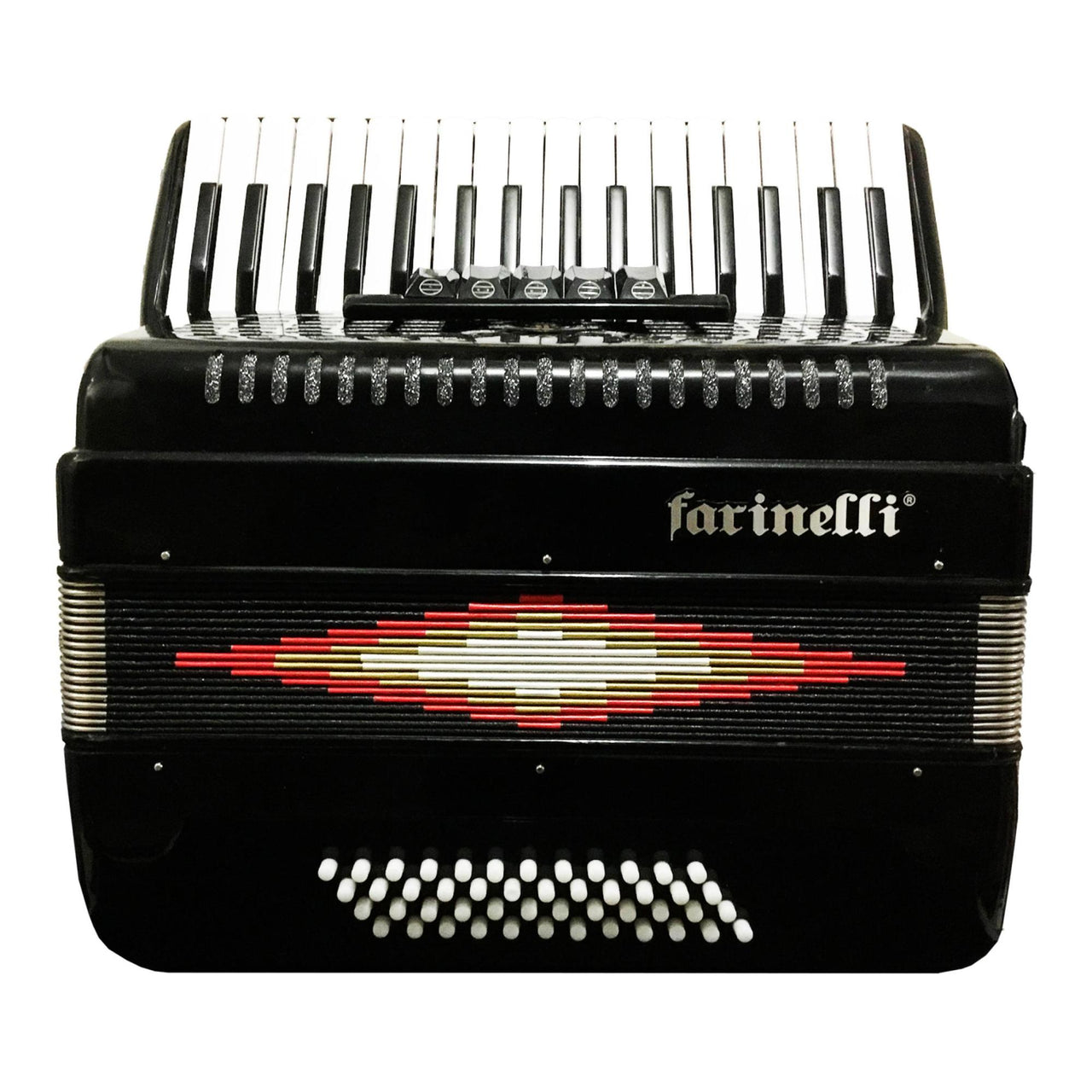 Acordeon Farinelli 1307n 34 Teclas 48 Bajos 5 Registros Negro